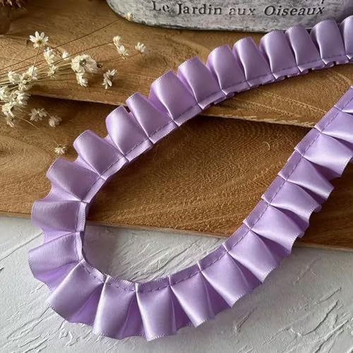 Stickband an der Seite. 1 Meter lila Serie Spitzenband Zubehör handgefertigt DIY dekorative Rock Saum Kleidung Zubehör plissierte Rüschen breit(Purple6) von NIUSABOU