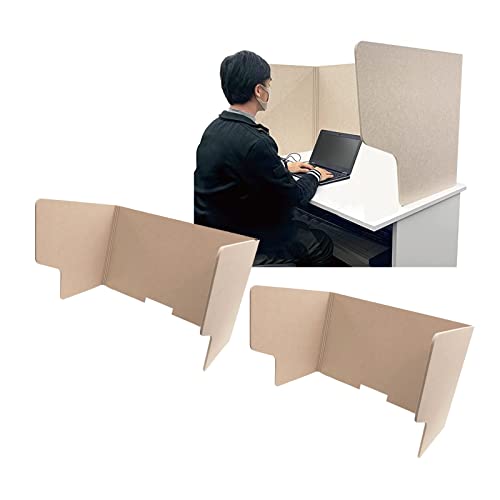 Trennwände für Studenten Büroschreibtisch Privacy Freistehende Desktop-Trennwand, schallabsorbierend, störungsfrei, for Büro, Klassenzimmer, Lernzimmer, 2 Stück tragbar(Brown,24in/60cm) von NIUSABOU