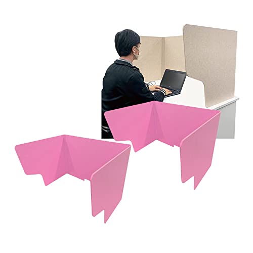 Trennwände für Studenten Büroschreibtisch Privacy Freistehende Desktop-Trennwand, schallabsorbierend, störungsfrei, for Büro, Klassenzimmer, Lernzimmer, 2 Stück tragbar(Pink,24in/60cm) von NIUSABOU