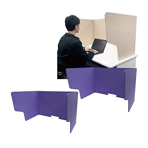 Trennwände für Studenten Büroschreibtisch Privacy Freistehende Desktop-Trennwand, schallabsorbierend, störungsfrei, for Büro, Klassenzimmer, Lernzimmer, 2 Stück tragbar(Purple,24in/60cm) von NIUSABOU