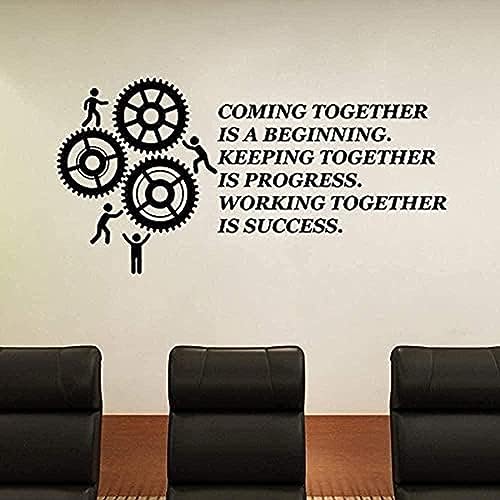 Kreative Schwarz-Weiß-Wandaufkleber - Büro-Teamwork Motivation Zitate Wandaufkleber, Bürobedarf, Abnehmbare Vinyl Wandaufkleber 55X110 cm von NIUZHENBAOS