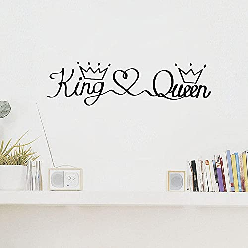 NIUZHENBAOS King and Queen Schwarz und Weiß Vinyl Wandaufkleber, Geeignet für Schlafzimmer oder Badezimmer, um ein romantisches Thema auszudrücken, abnehmbare Wandaufkleber 43 * 11 cm von NIUZHENBAOS