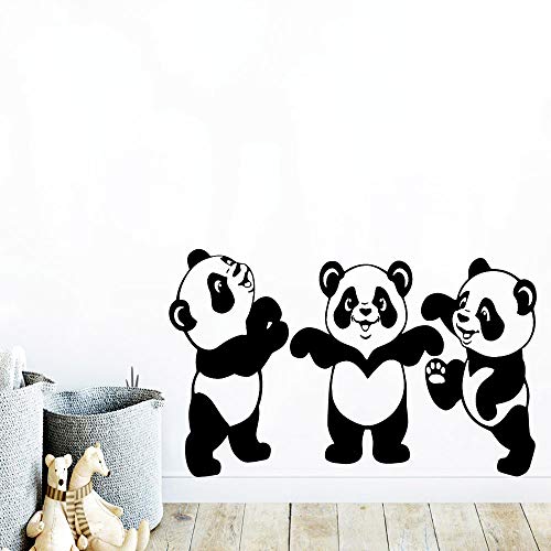 NIUZHENBAOS Kreative und elegante Panda Wandaufkleber - Schwarz-Weiß-Kunst-Wandaufkleber zur Dekoration des Kinderzimmers, abnehmbare Vinyl-Wandaufkleber 43 x 69 cm von NIUZHENBAOS