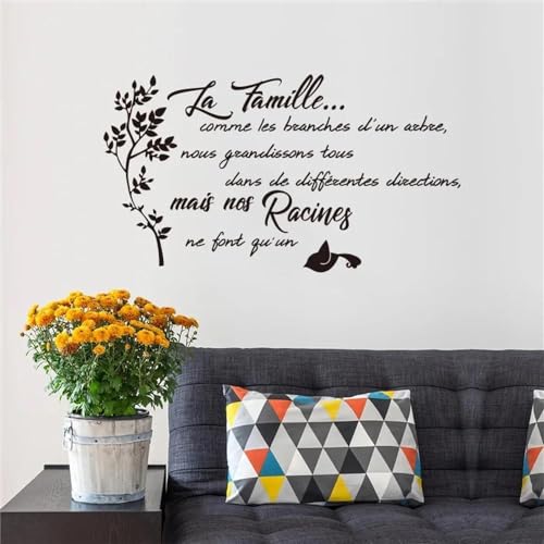 NIUZHENBAOS Wandaufkleber Französisch Spruch, Geeignet für Kreative Wohnzimmer Schlafzimmer Sofa Dekoration Hintergrund Abnehmbare Vinyl Wandaufkleber 74x42cm von NIUZHENBAOS