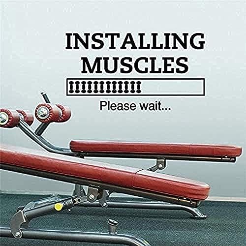 Warten auf die Installation Muscle - Stilvoller kreativer Wandaufkleber, Sportwandaufkleber geeignet für Fitnessstudio-Dekoration, abnehmbarer Vinyl-Wandaufkleber 36 * 66 cm von NIUZHENBAOS