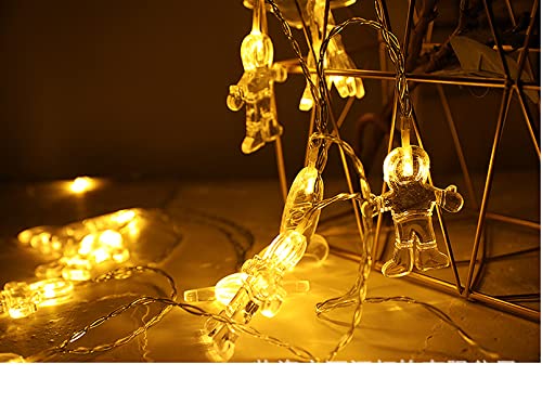 NIWWIN 3M 20LED Astronaut Raumschiff Lichterkette Kinderzimmer LED Rakete Anhänger Lichterkette Für Gartenparty Weihnachtsdekoration Hochzeit Geburtstagsgeschenk Beleuchtung (Warm) von NIWWIN