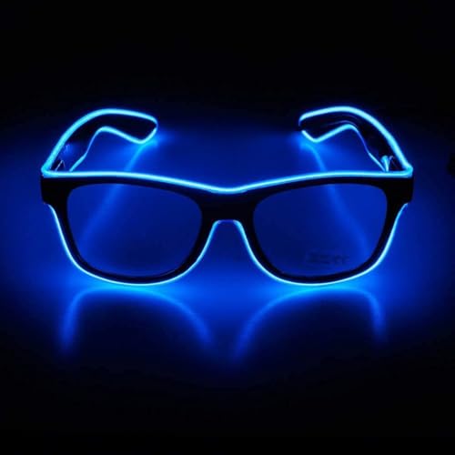 NIWWIN LED Brille, Cyberpunk LED Brille, flexibler Draht Neon Brille,Flashing LED Sonnenbrille Kostüme für Cosplay, Bar, Club, Partybrille, Geschenk, Party Gadgets, EDM, Halloween (5, Blau) von NIWWIN