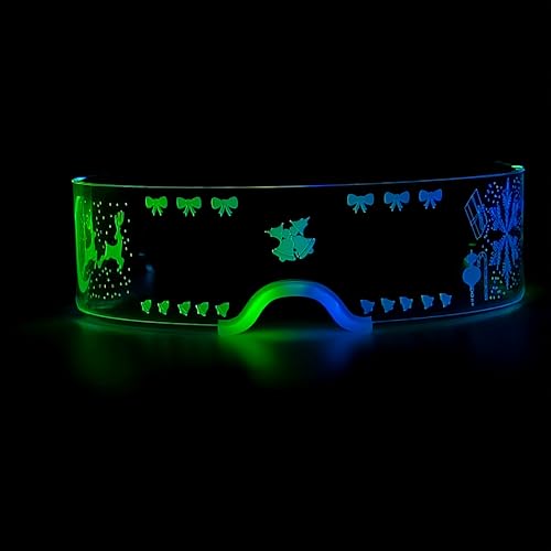 NIWWIN LED-Lichtgläser, futuristische leuchtende Eyewear, EL-Drahtgläser mit 7 Arten von Beleuchtungsmodi Neon elektronische Gläser, DJ-Zubehör, Karnevals-dekorative Requisiten, Partyversorgungen. von NIWWIN