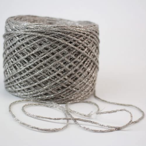 NIXUUANGCHISA Garn Handstrickgarn 100 g/Rolle Gold-Silber-Garn, Heller Draht, gehäkelt, metallisierter Faden, DIY, handgewebte Strickschnur, Dekoration, Bastelzubehör(16GraySilver) von NIXUUANGCHISA