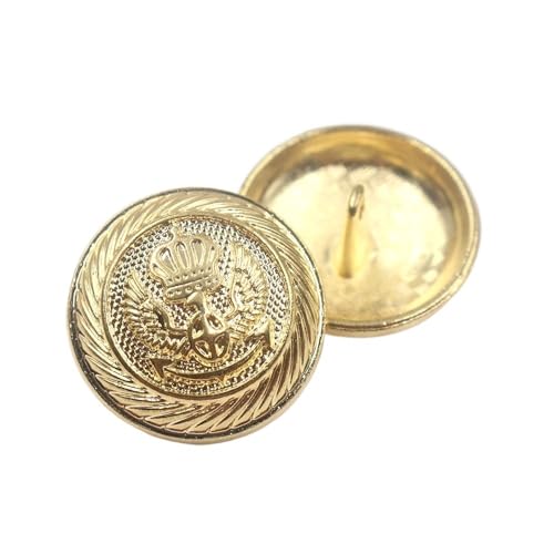 NIXUUANGCHISA Knöpfe Vintage-Knöpfe Button 10 Teile/los Metallknöpfe for Kleidung Gold Farbe Pullover Mantel Dekoration Hemd Knöpfe Zubehör DIY Knöpfe(18mm) von NIXUUANGCHISA