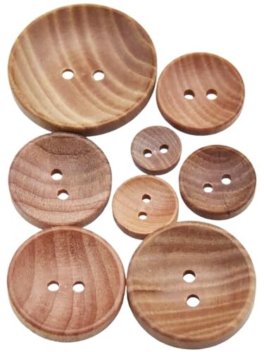 NIXUUANGCHISA Knöpfe Vintage-Knöpfe Knopf Kamelie Holzmaserung Holzknöpfe Nähzubehör for Kleidung Dekorative 2 Löcher Knopf 10mm-30mm 10PCs Knöpfe(Diameter 10mm) von NIXUUANGCHISA