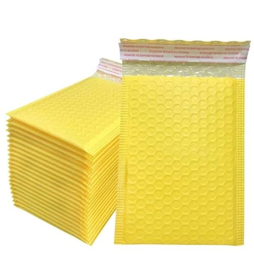 NIXUUANGCHISA Luftpolsterumschläge Luftpolsterumschlag 50 Stück Umschläge for Versandtaschen, gepolsterte Umschläge for Verpacken, Siegel, Versandpolsterung(Giallo,11 * 15cm) von NIXUUANGCHISA