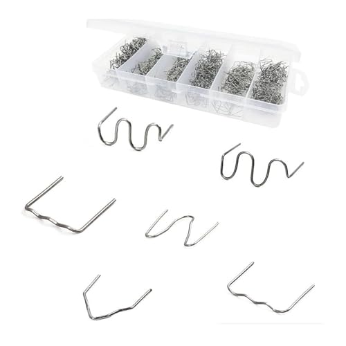 NIYATA 1800 Stück Edelstahl Hot Staples,Plastik Schweißen Heiße Heftklammern,Heiße Heftklammern 0,6mm,0,8mm,Stoßstangen-Reparatur Set,für Die Reparatur von Auto Stoßstangenrissen von NIYATA