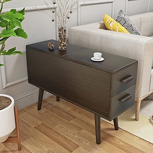 Sofa Beistelltisch mit 2 Schubladen, Flip Lid Storage Schmal und Lange Lagerung Schrank, Massivholz-Schrankbeine, Hydraulische Scharniere, Ecktisch für Wohnzimmer ( Color : Black walnut , Size : 100*3 Sofa Beistelltisch mit 2 Schubladen, Flip Lid Storage Schmal und Lange Lagerung Schrank, Massivholz-Schrankbeine, Hydraulische Scharniere, Ecktisch für Wohnzimmer ( Color : Black walnut , Size : 100*3 von NIZAME