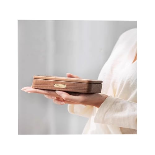 NJDQFA Schmuckschatulle aus Holz, Schmuckaufbewahrung, Schmuckschatulle aus Walnussholz, doppelschichtige Aufbewahrungsbox, geeignet für Ringe, Ohrringe, Halsketten und Armbänder,A Portable von NJDQFA