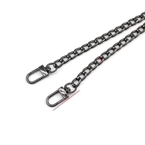 NJIEzhao Taschenkette 40-120CM 8mm Metall Geldbörse Kettenriemen Griff Ersatz Handtasche Umhängetasche Kette Zubehör Hellgold/Silber/Schwarz/Bronze(Black,100cm) von NJIEzhao