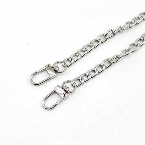 NJIEzhao Taschenkette 40-120CM 8mm Metall Geldbörse Kettenriemen Griff Ersatz Handtasche Umhängetasche Kette Zubehör Hellgold/Silber/Schwarz/Bronze(Silver,110cm) von NJIEzhao