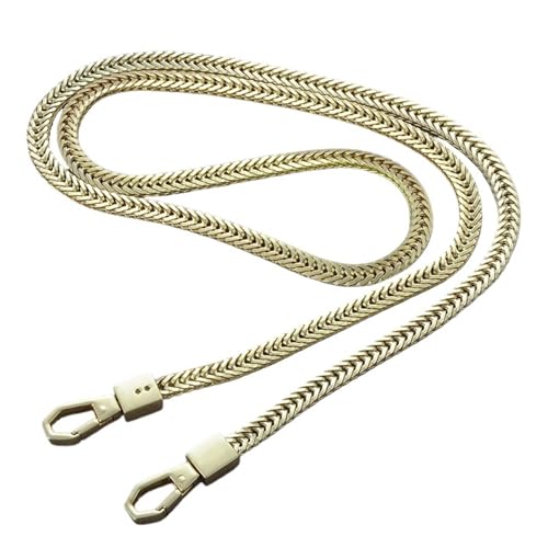 NJIEzhao Taschenkette Taschenkette aus Stahl – 7 mm Ersatz-Geldbörsenkette aus Metall for Schulter- und Umhängetaschen, kleine Handtasche, Clutch, Geldbörsengriffkette(Light Gold,100cm) von NJIEzhao