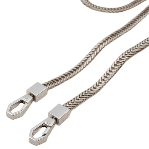 NJIEzhao Taschenkette Taschenkette aus Stahl – 7 mm Ersatz-Geldbörsenkette aus Metall for Schulter- und Umhängetaschen, kleine Handtasche, Clutch, Geldbörsengriffkette(Silver,100cm) von NJIEzhao