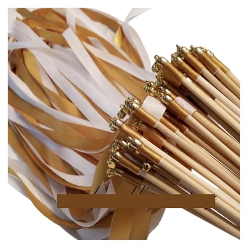 NJIEzhao Wedding Wands 50/20 Stück Band-Hochzeitsstäbe, wirbelnde Luftschlangen, Hochzeitsband-Stick for Hochzeitsdekoration(R23,20pcs) von NJIEzhao