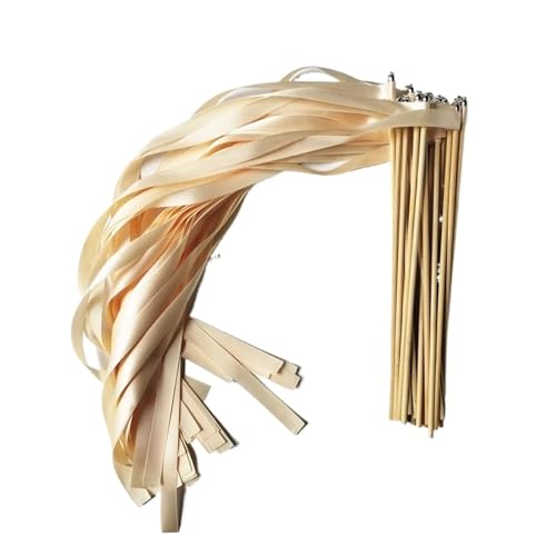 NJIEzhao Wedding Wands 50/20 Stück Band-Hochzeitsstäbe, wirbelnde Luftschlangen, Hochzeitsband-Stick for Hochzeitsdekoration(R32,20pcs) von NJIEzhao