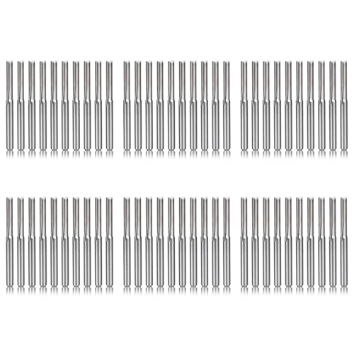 NJTHNTJR 60 Stücke 2 FlöTe Cnc Fräser 3,175 mm Gerade Schlitz Wolfram Stahl Fräser für Kunststoff von NJTHNTJR