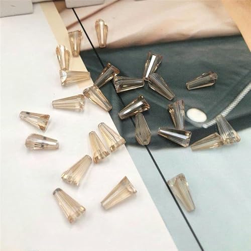 NKGWQ 96 Stück 6 x 12 mm galvanisierte Kristallperlen, Strassperlen, Doppelkegel-Glasperlen für die Herstellung von DIY-Armbändern und Halsketten mit Schmuck von NKGWQ