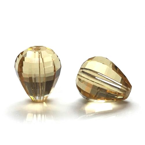 NKGWQ Facettenreiche Kristallperlen, 12 x 10 mm, Strass-Perlen, Doppelkegel-Glasperlen, Kristall-Charm für die Herstellung von DIY-Armbändern und Halsketten, Schmuck, 200 Stück von NKGWQ