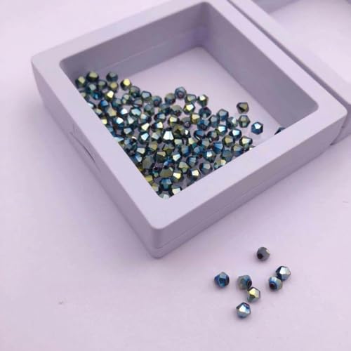 NKGWQ Kristallperlen, 4/3 mm, Doppelkegel-Glasperlen, Strass-Perlen für Mädchen und Frauen, zum Selbermachen von Halsketten und Schmuck, 10 Farben, 170/220 Stück von NKGWQ