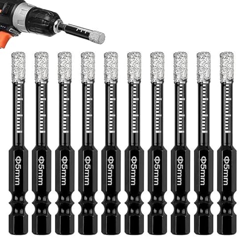 6/10 Pack Diamond Drill Bits Set, Diamond Drill Bits, for Granite Ceramic Marble Fliesen Stone Glass Hard Materials, Integrated Coolant for Fast Dry Drilling von NKNLKS