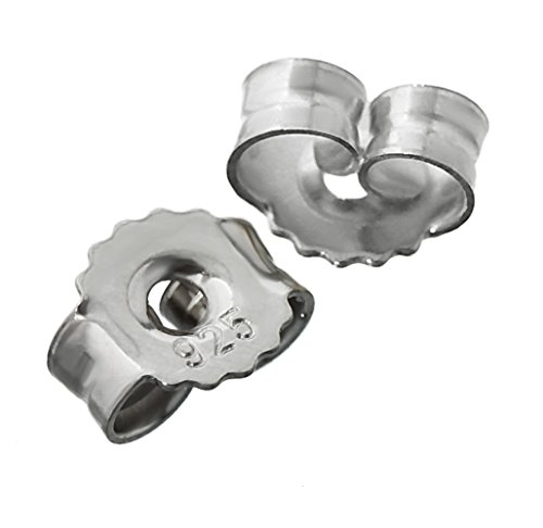 NKlaus 1 Paar 925 Sterlingsilber 5,2mm Gegenstecker für Silber Ohrstecker Ohrringe Ohrstopper Pousetten Ohrmutter Butterfly Schmetterling Verschluss Loch: 1,1mm 4817 von NKlaus