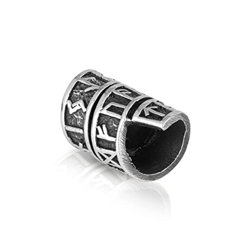 NKlaus 2,3g Bartperle Runenreihe Futhark Ø-innen 6mm 925 Sterling Silber Keltisch 3494 von NKlaus