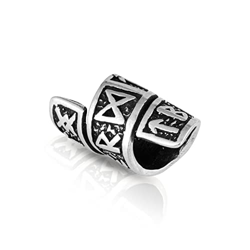 NKlaus 4,7g Bartperle Runenreihe Futhark Ø-innen 6mm 925 Sterling Silber Keltisch 3558 von NKlaus