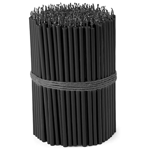 NKlaus - 500x Stabkerzen schwarz Tropffrei L 15cm Ritualkerze Premium Paraffinwachs 36135 von NKlaus