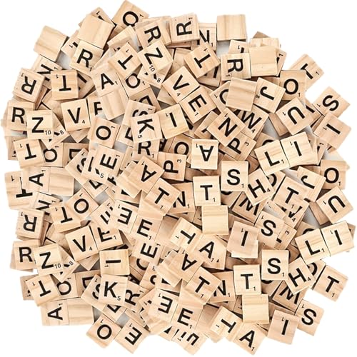 NLONLL 400 Stück Holzbuchstaben Klein Buchstaben Holz Fliesen mit Ziffern Alphabet Fliesen A bis Z Puzzle zum Spielen Holzbuchstaben zum Basteln mit Zahlenwerten für Kindererziehung DIY von NLONLL