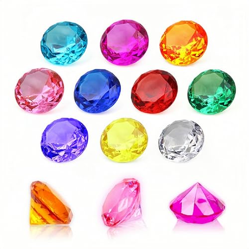 NLR [10stück 4cm] Große Größe Kinder Diamant Acryl Edelstein Spielzeug, Piraten-Schatzsuche|Ostereier-Füller|Tauchlehrer|Gefälligkeiten der Partei, Geschenk zu Geburtstags-/Weihnachts-/Osterpreisen von NLR FUN