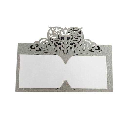 NMZXSTKN Hochzeitseinladungen Karte 10/50/100 Stücke Hochzeit Tischkarte Papier Laser Geschnitten Herzform Tisch Namenskarte Tischkarte Hochzeit Party Dekoration Bevorzugung Sitzkarte(Gray,10pcs) von NMZXSTKN