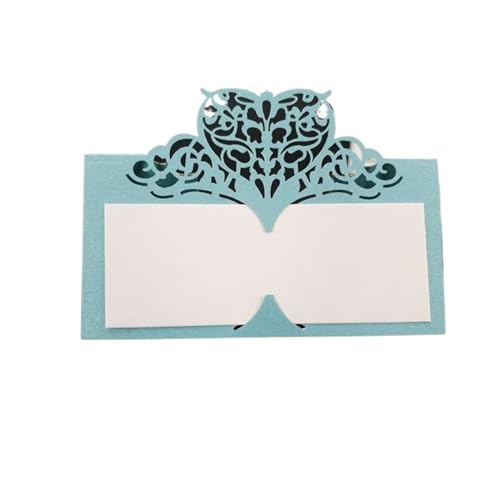 NMZXSTKN Hochzeitseinladungen Karte 10/50/100 Stücke Hochzeit Tischkarte Papier Laser Geschnitten Herzform Tisch Namenskarte Tischkarte Hochzeit Party Dekoration Bevorzugung Sitzkarte(Sky Blue,10pcs) von NMZXSTKN