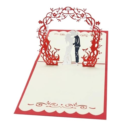 NMZXSTKN Hochzeitseinladungen Karte 3D-Pop-Up-Karten, Hochzeitseinladungen, Partygeschenke, Hochzeitsgrußkarte, Jahrestag, Postkarte(Style2) von NMZXSTKN