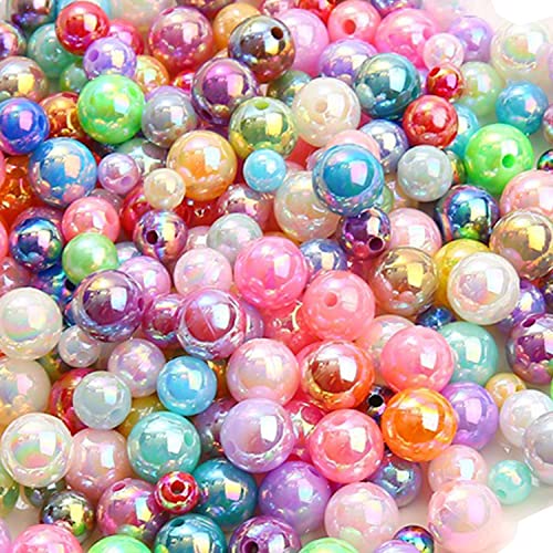 Yiyifor 820 Stück Mixed Colour Pearl 6mm 8mm 10mm ABS Imitat Perle Rund Perlen für Schmuckherstellung von Yiyifor