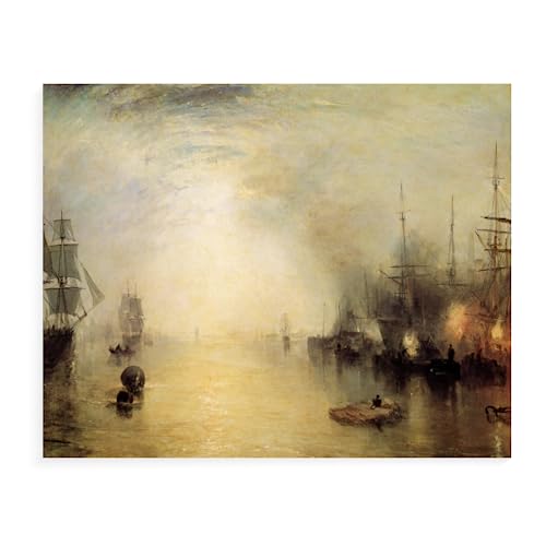 Malen Nach Zahlen Erwachsene Mit Rahmen Landschaften - Berühmte Gemälde Joseph Mallord William Turner - Keelmen Heaving In Coals By Night - 40X50Cm Leinwand Kinder,E17 von NNALEGS