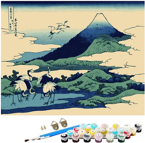 NNALEGS Malen Nach Zahlen Erwachsene Mit Rahmen Japanische Landschaft 40X50Cm Malen Nach Zahlen Leinwand Kinder Berg Fuji Malen Nach Zahlen Anfänger Set Groß,C27 von NNALEGS