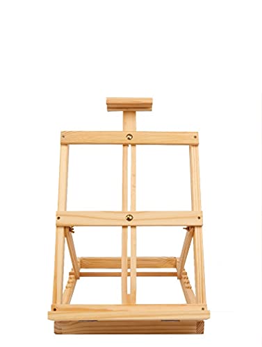 H-Rahmen-Staffelei aus Holz für den Schreibtisch, verstellbarer Künstler-Staffeleitisch aus Holz, geeignet für Künstler, Anfänger und Jugendliche, Holzstaffelei (Farbe: Walnussfarb von NNBDEY