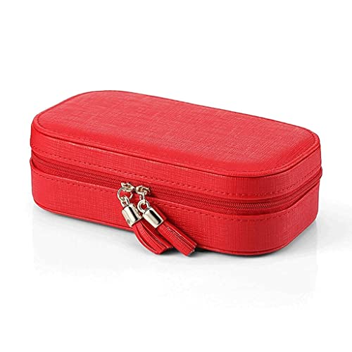 ATAAYJewelry Box Tragbare Reise Kleine Schmuckschatulle Aufbewahrung Organizer Box mit Spiegel Pv Schmuckschatulle for Frauen Schmuck Aufbewahrungsbox Schmuck Organizer (Color : Red) (Red) (Red ) von NNBGHJ