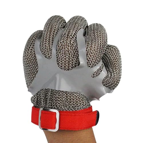 NOALED Schnittschutzhandschuhe aus Metall, schnittfeste Handschuhe aus Edelstahl, sichere Arbeitshandschuhe für Holzschnitzerei, Angeln, Glasschneiden, 1 Stück,M,A von NOALED