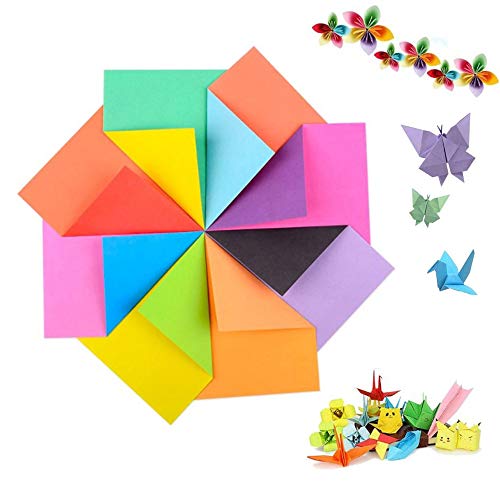 200 Blatt Doppelseitiges Origami, Farb Origami Set, Dekoratives Büttenpapier, DIY Farbpapier für Kinder und Erwachsene, Handwerkliches Faltpapier,Multifunktionales Origami,15 x 15 cm von NOBRAND