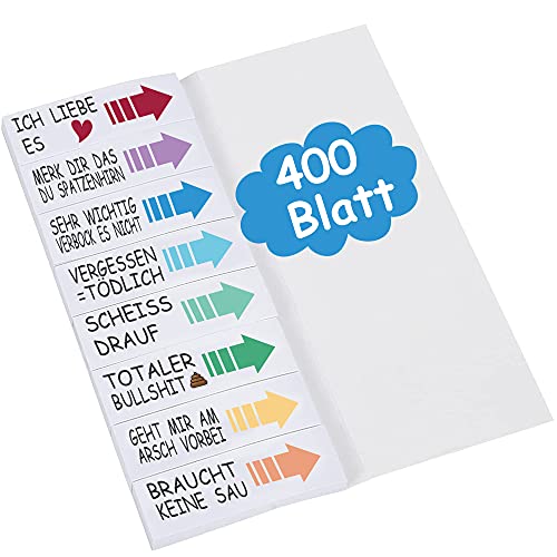 NOCHME Lustige Haftnotizen Sprüche Für Schüler Studenten Lehrer Büro 400 Blatt Klein Klebezettel Sticky Note Page Maker Haftnotizen Für Büro Schule Gadgets Zum Markieren, Lustig Geschenke von NOCHME