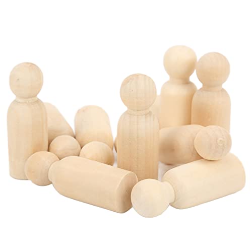 10 PCs Unvollendete Hölzerne Peg -Puppen Sicher, Burrfree, Bastelkit für Kinder Erwachsene Entwickeln Handaugenkoordination Kreativität für Malen, Dekorieren und Wohnkultur (65mm von NOENNULL