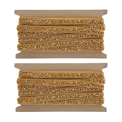 2 Stück Selbstklebendes Kristall-Strassband, DIY-Dekorationsaufkleber, Glänzendes Bling-Strass-Aufkleberband, Strasssteine ​​für Kunst und Handwerk, DIY-Dekor, Jeweils 5 Yards von NOENNULL