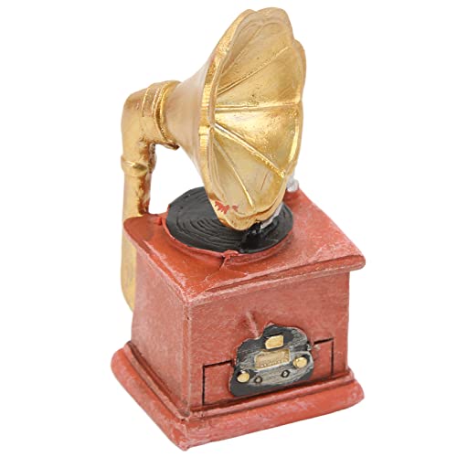 NOENNULL 1:12 Puppenhäuser Mini-Phonograph, Exquisites Harz, Realistisches Miniatur-Grammophon-Modell 1:12 Puppenhäuser von NOENNULL